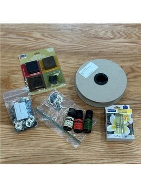 Candle Craft Supplies with wicks, scents, wax color, wick  ashes